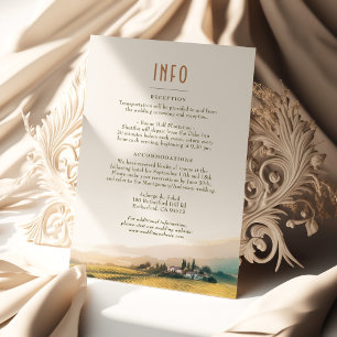 Carte d'information Mariage Watercolor Napa Valley
