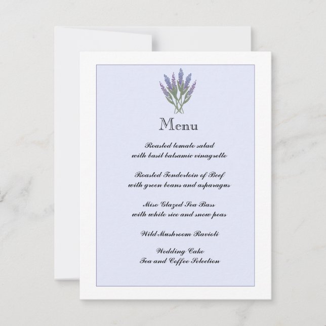 Carte d'information/menu Lavande (Devant)