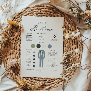 Carte d'information minimaliste Best Man Mariage