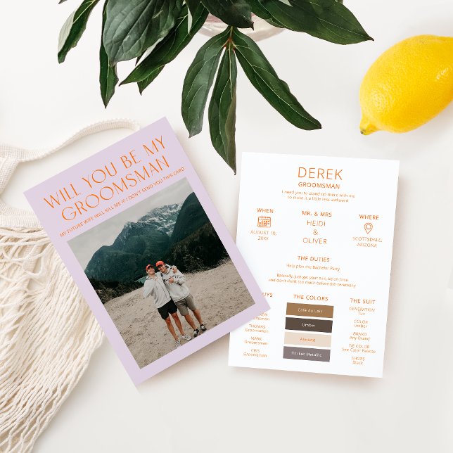 Carte d'information pour garçon d'honneur avec pal (Créateur téléchargé)