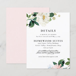 Carte d'information pour invités de mariage à fleu