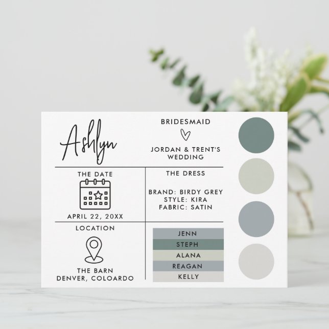 Carte d'information pour Mariage (Debout devant)