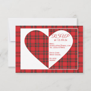 Carte d'information RSVP Red Tartan Wedding