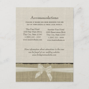 Carte d'information Russe Burlap and Bow Direction