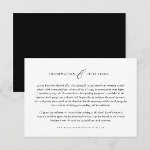 Carte d'information simple en noir et blanc sur le