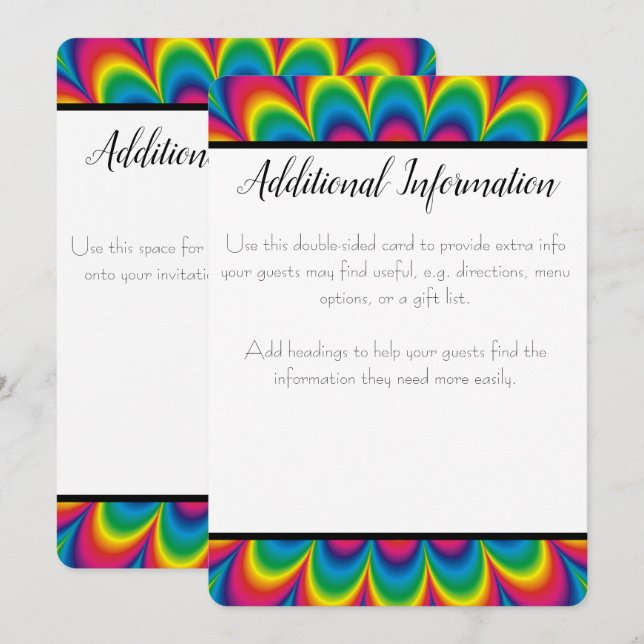 Carte d'information supplémentaire tie dye psychéd (Devant / Derrière)