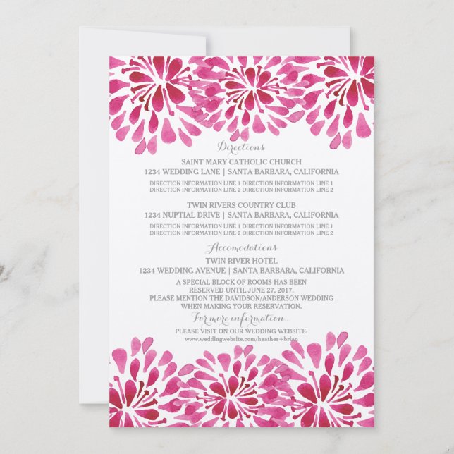 Carte d'information sur le chrysanthème aquarelle  (Devant)