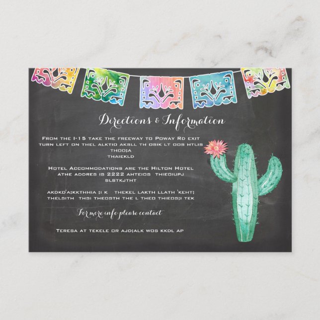 Carte d'information sur les cactus d'aquarelle Mar (Devant)
