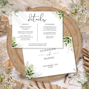 Carte d'information sur les détails de mariage flo