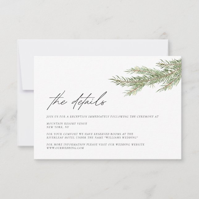 Carte d'information sur les détails de mariage min (Devant)