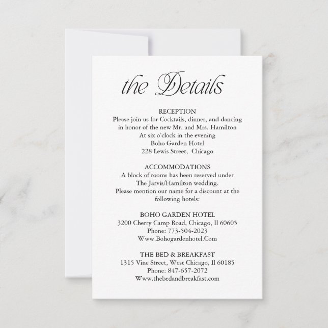 Carte d'information sur les détails du mariage min (Devant)