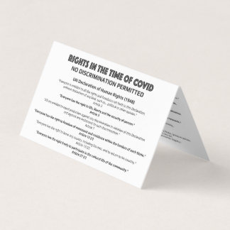 Carte d'information sur les droits de l'homme "No