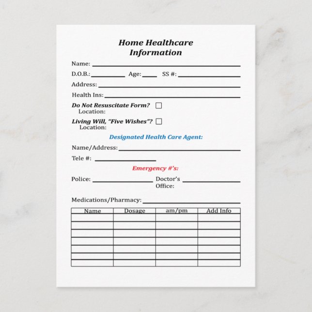 Carte d'information sur les soins de santé avec im (Devant)