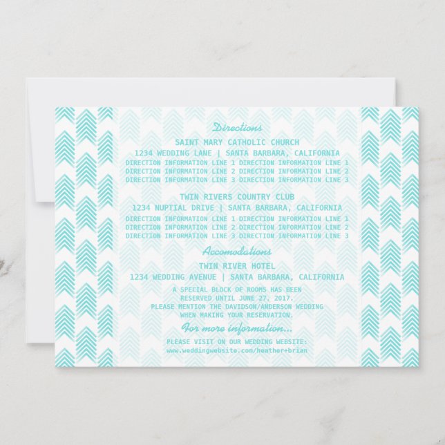 Carte d'information Turquoise Tribal Arrows (Devant)
