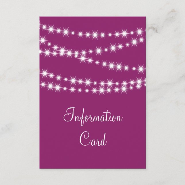 Carte d'information Twinkle Lights (magenta) (Devant)