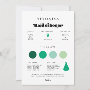 Carte d'information vintage Retro Script Maid of H