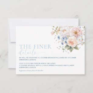 Carte d'informations sur le Baby shower Floral ble