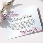 Carte d'informations sur le Mariage japonais Cherr<br><div class="desc">Carte d'informations sur le Mariage japonais Cherry Blossom. Ce design présente de belles branches de fleurs de cerisier japonais sakura rose contre un arrière - plan bleu ciel. Accentué de bambou. Personnalisez ce design personnalisé avec vos propres détails.</div>