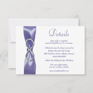 Carte d'informations sur le Mariage Purple Blue Si