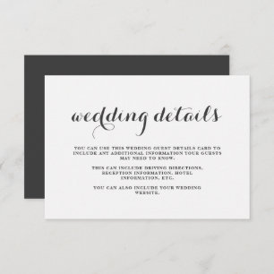 Carte d'informations sur les clients Mariage gris