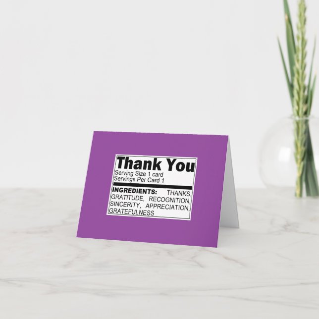 Carte d'ingrédients de Merci violet (Devant)