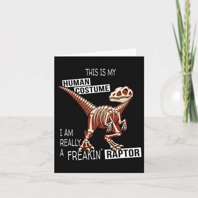 Carte Dino Costume Humain Halloween Freakin Vélociraptor (Devant)