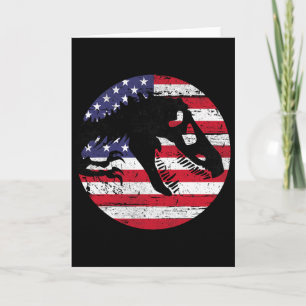 Carte Dino Fossi Drapeau Usa T-rex Dinosaure Patriotique