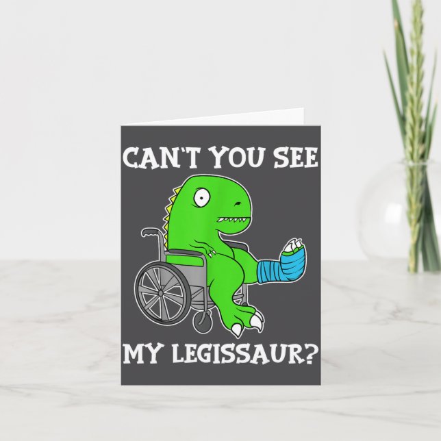 Carte Dino Funny Get Well Broken Leg Gift Dinosaur With  (Devant)