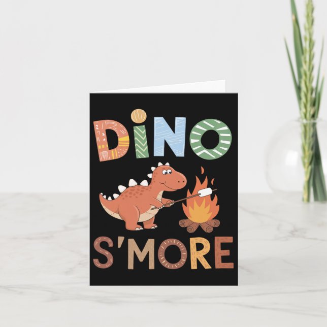 Carte Dino S'more Dinosaur Trex Camping Smores Kawaii S' (Devant)