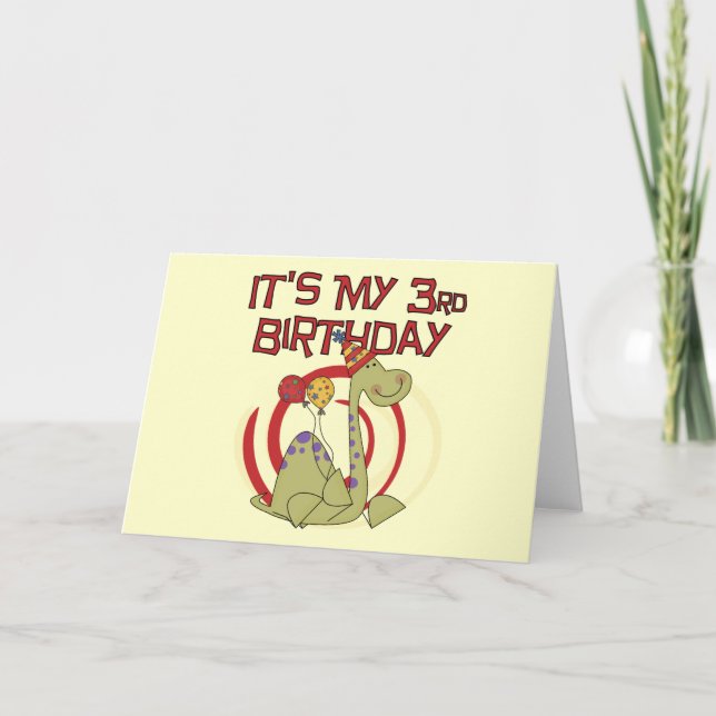 Carte Dinosaur 3ème Anniversaire Tshirts et cadeaux (Devant)