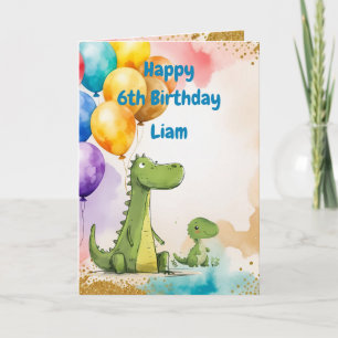 Carte Dinosaur Animaux Amusant Nom Personnalisé Annivers