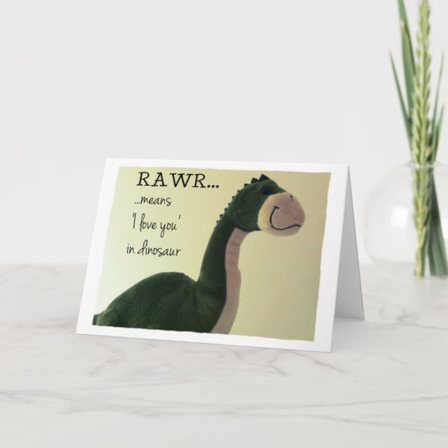 Carte Dinosaur Card Rawr signifie "Je t'aime" en dinosau (Devant)