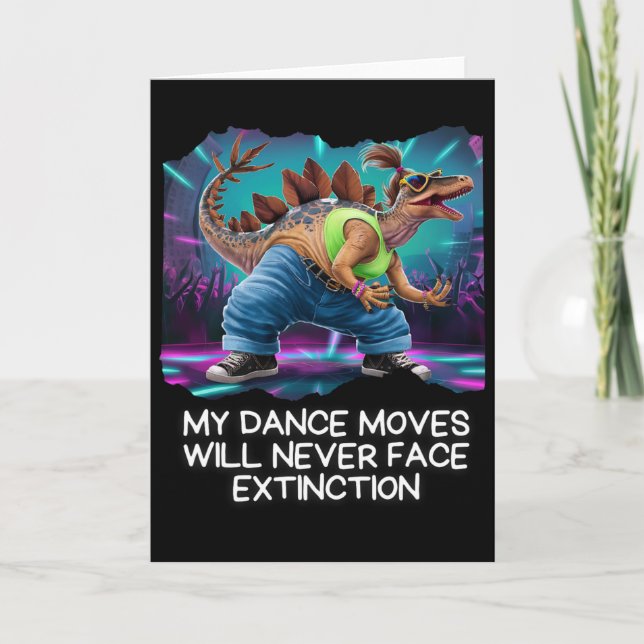 Carte Dinosaur Dance Funny Dancing Dino  (Devant)
