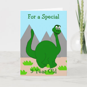 Carte Dinosaur Design Personnalisé 9 Anniversaire