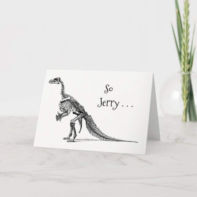 Carte Dinosaur Dinosaur Humour Ajouter un nom Anniversai (Devant)