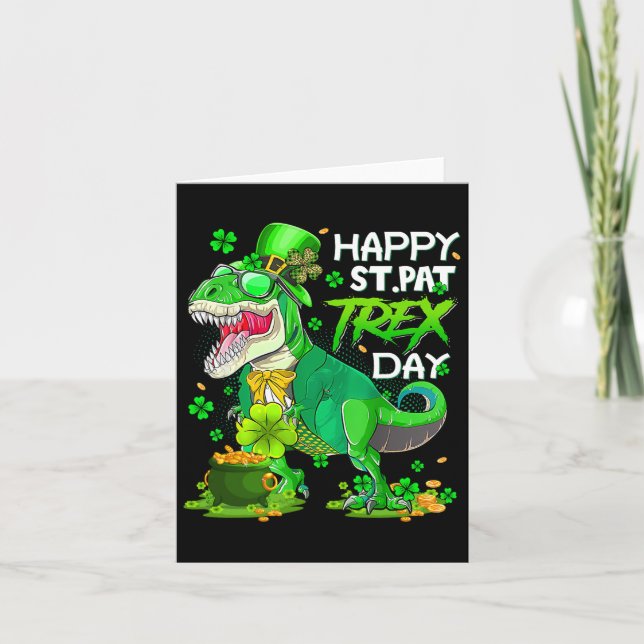 Carte Dinosaur Jour de la Saint Patrick Happy St Pat Tre (Devant)