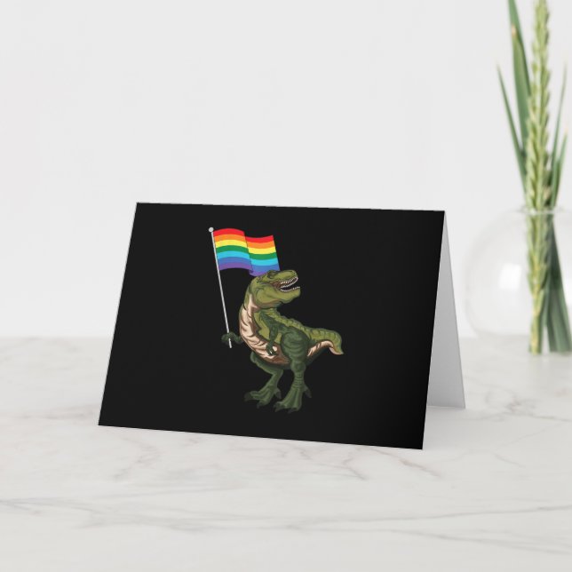 Carte Dinosaur LGBT transgenre gay transgenre non binair (Devant)