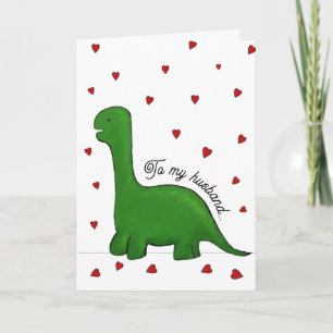 Carte Dinosaur Mari de la Saint Valentin