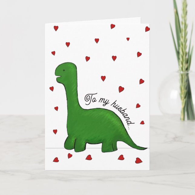 Carte Dinosaur mariage anniversaire mari (Devant)