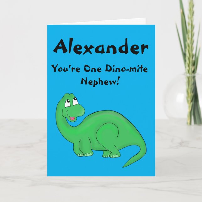 Carte Dinosaur Nephew mignon Anniversaire (Devant)