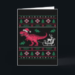 Carte Dinosaur Reindeer Sleigh Ugly Christmas<br><div class="desc">Dinosaur Reindeer Sleigh Ugly Christmas</div>