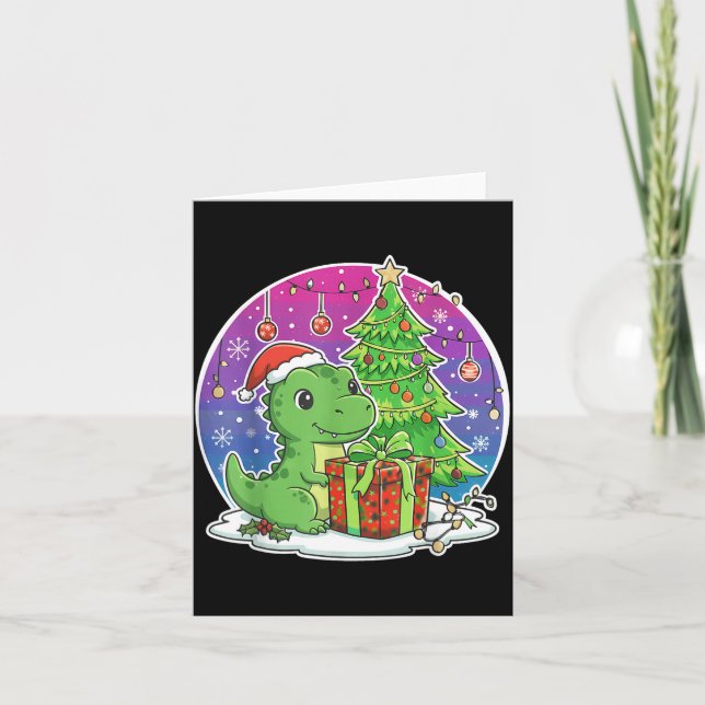 Carte Dinosaur Santa Hat Xmas Dinosaur Lover Adults Boy  (Devant)