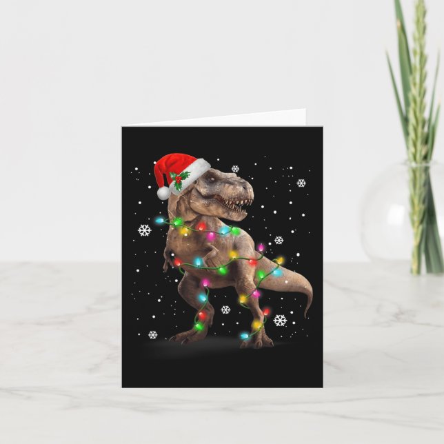 Carte Dinosaur T-rex Arbre Noël Noël Noël Pet Dino Trex (Devant)