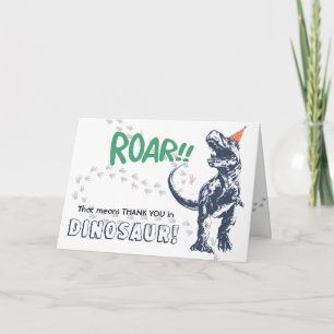 Carte Dinosaur T-Rex en Chapeau de Fête Anniversaire Mer