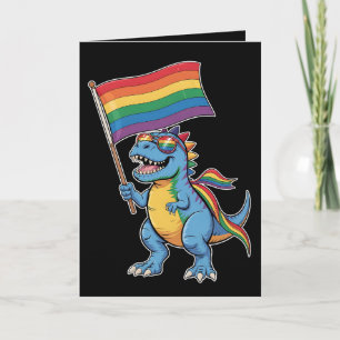 Carte Dinosaur T Rex Gay pride LGBTQ Ally Rainbow