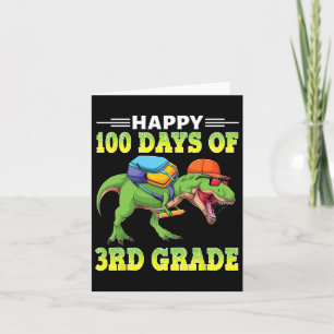 Carte Dinosaur T Rex Joyeux 100 Jours De 3E Année 100E D