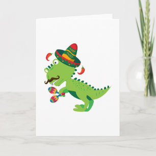 Carte Dinosaur T-Rex Mexicain Cinco De Mayo Garçons