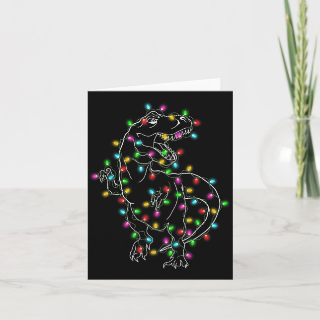 Carte Dinosaur T-rex Tree Christmas Sweater Xmas Pet Din (Devant)
