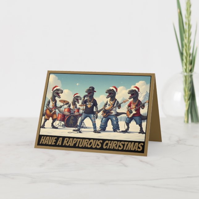 Carte Dinosaur themed Christmas card (Devant)