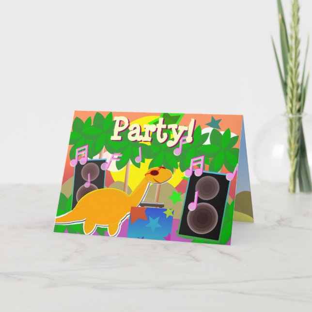 Carte Dinosaure Anniversaire Joyeuse (Devant)